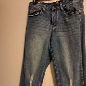 L&B Frayed Hem Distressed Blue Jeans